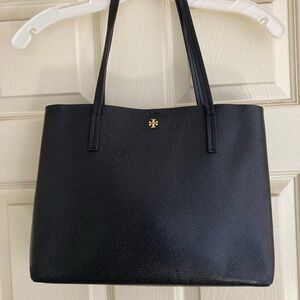 Tory Burch Blake Black Pebbled Leather Tote NWOT MSRP $398